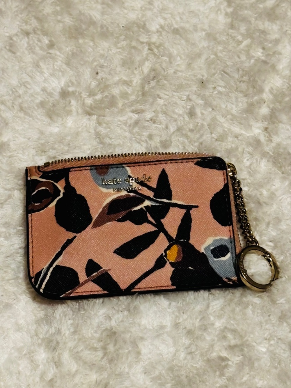 Kate Spade Pink Floral Card/ Wallet EUC